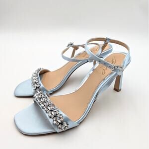 Jewel Badgley Mischka Patsy High Heel Sandal Women's Sky Blue Size US6.5 EU37